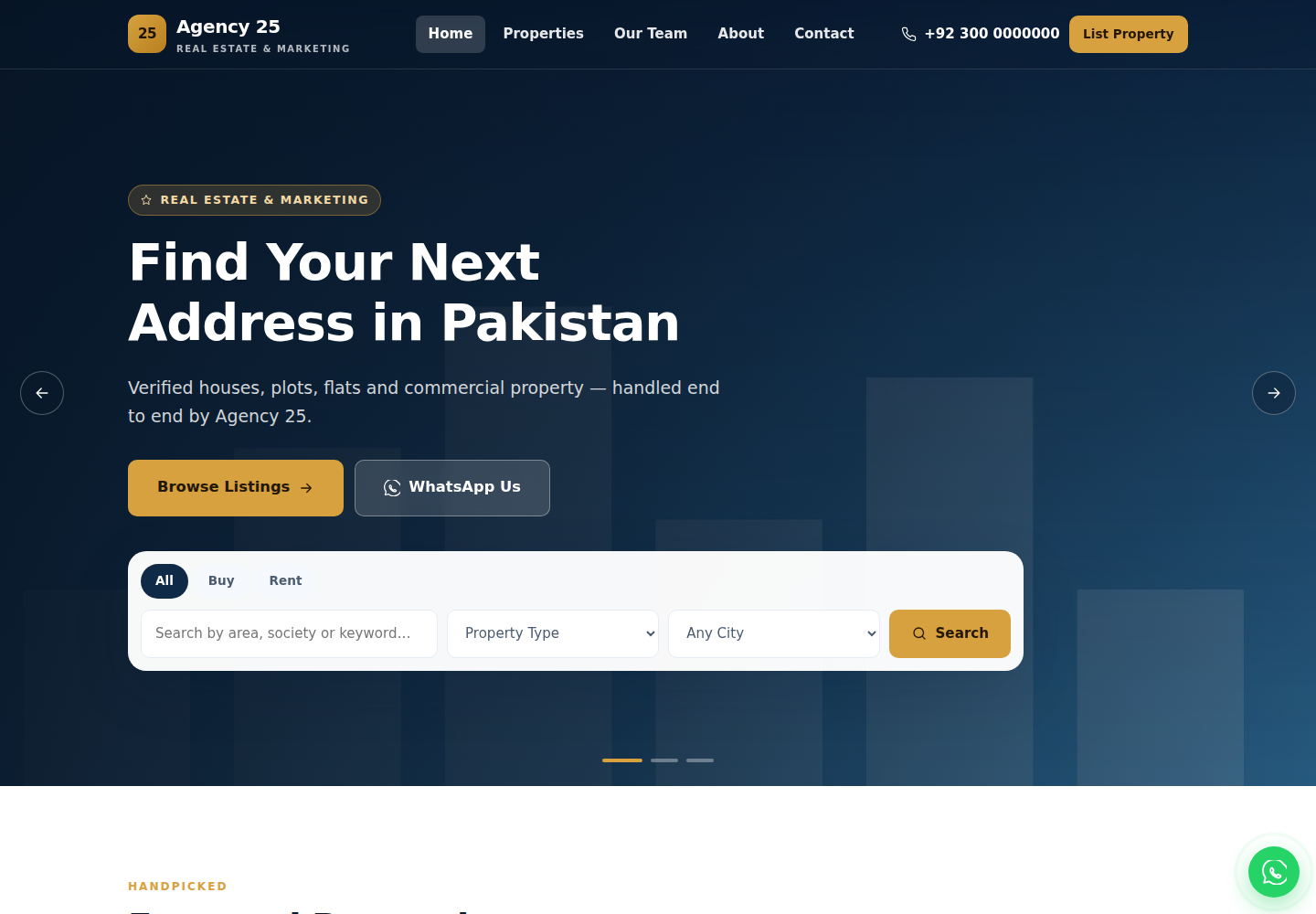 Agency 25 — Real Estate Website — Agency 25